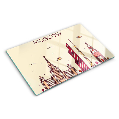 Sklenená doska na krájanie Ilustrácia panorámy Moskvy