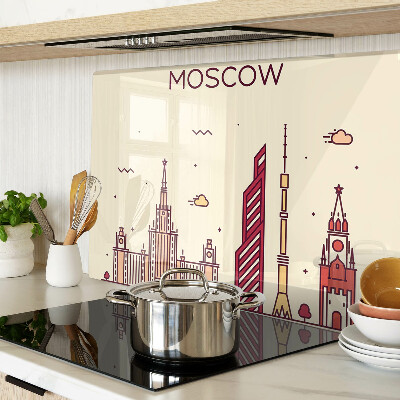 Sklenená doska na krájanie Ilustrácia panorámy Moskvy