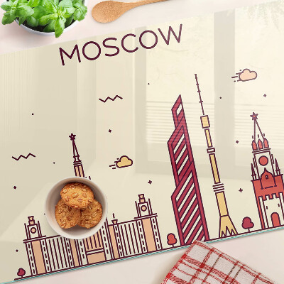 Sklenená doska na krájanie Ilustrácia panorámy Moskvy