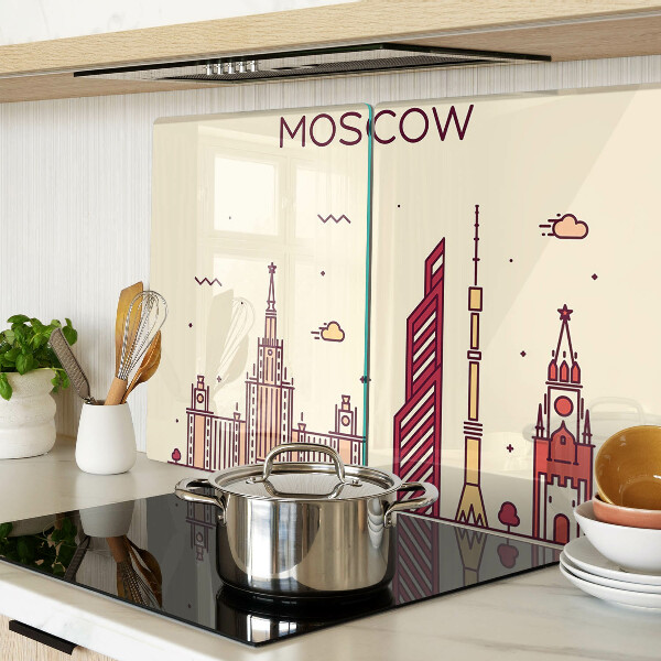 Sklenená doska na krájanie Ilustrácia panorámy Moskvy
