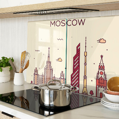 Sklenená doska na krájanie Ilustrácia panorámy Moskvy