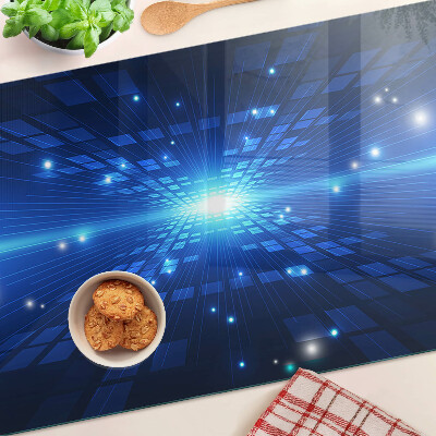 Sklenená doska na krájanie Technologický vzor v odtieňoch modrej