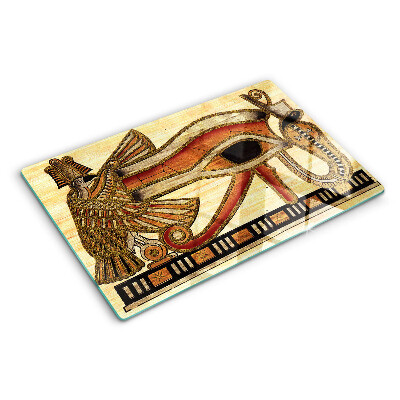 Sklenená doska na krájanie motív egyptských hieroglyfov