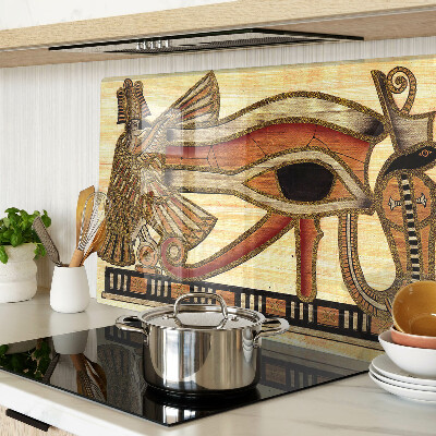 Sklenená doska na krájanie motív egyptských hieroglyfov