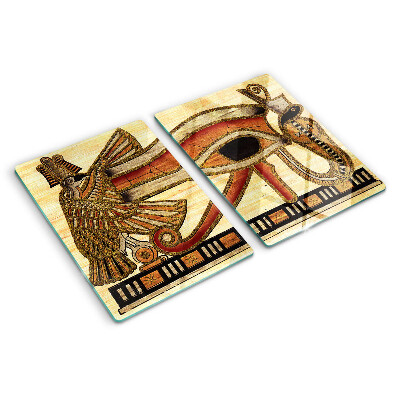 Sklenená doska na krájanie motív egyptských hieroglyfov