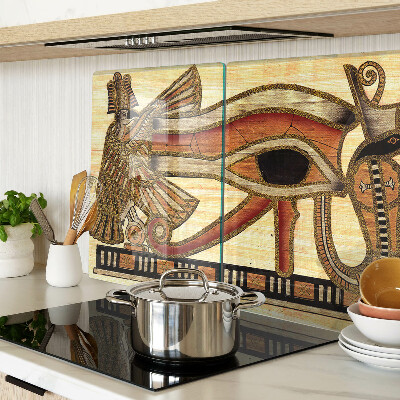Sklenená doska na krájanie motív egyptských hieroglyfov