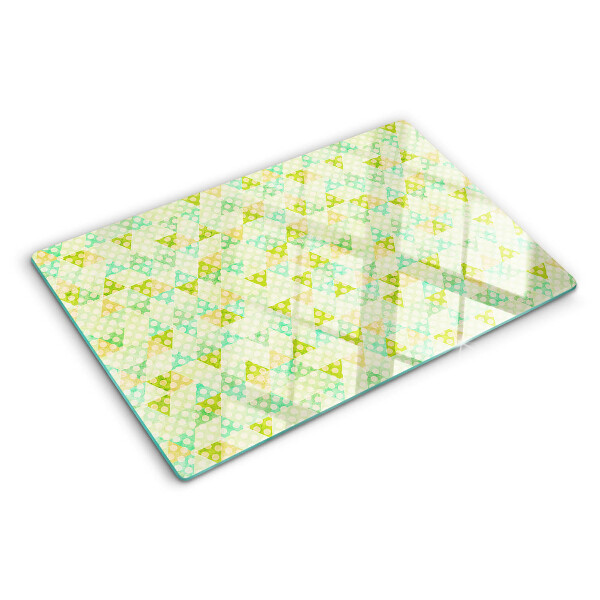 Sklenená doska na krájanie Geometria v pastelových farbách