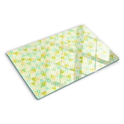 Sklenená doska na krájanie Geometria v pastelových farbách