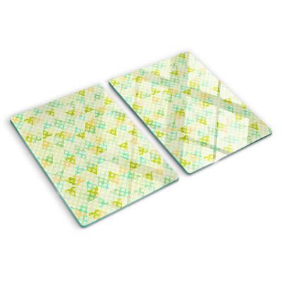 Sklenená doska na krájanie Geometria v pastelových farbách