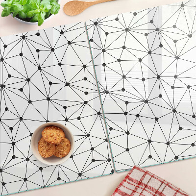 Sklenená doska na krájanie Mriežková geometria