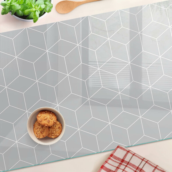 Sklenená doska na krájanie Šesťuholníková geometrická mriežka