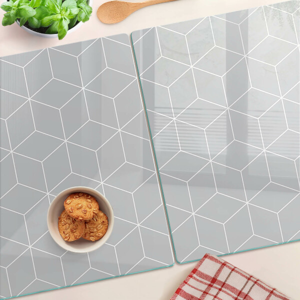 Sklenená doska na krájanie Šesťuholníková geometrická mriežka