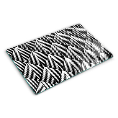 Doska na krájanie Geometria v čiernej a bielej farbe
