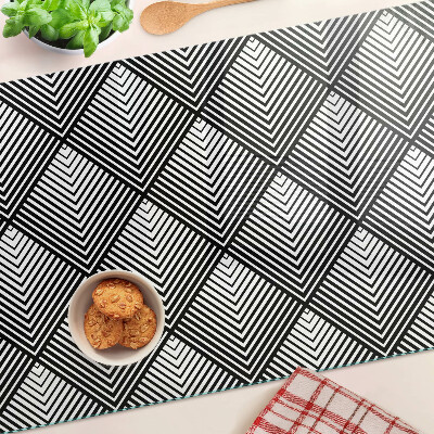 Doska na krájanie Geometria v čiernej a bielej farbe