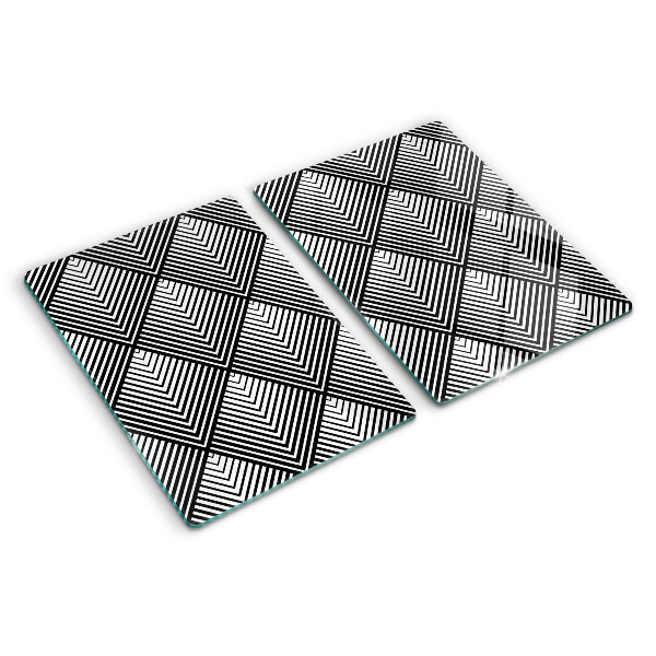 Doska na krájanie Geometria v čiernej a bielej farbe