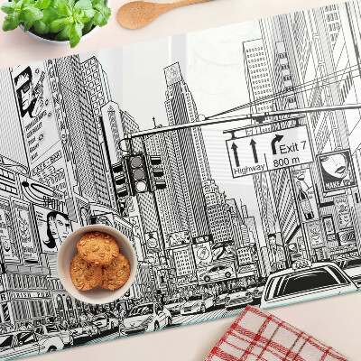 Doska na krájanie New York v štýle komiksu