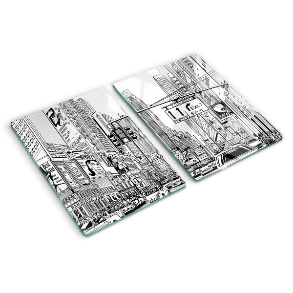 Doska na krájanie New York v štýle komiksu