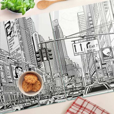 Doska na krájanie New York v štýle komiksu