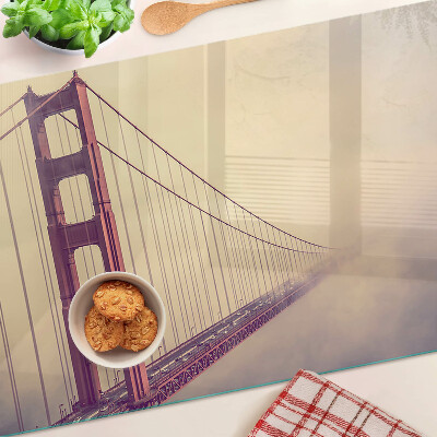 Sklenená doska na krájanie Starý most Golden Gate