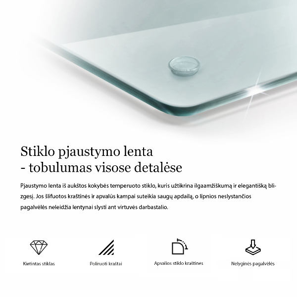Sklenená doska na krájanie priehľadná dvojitá