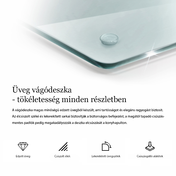 Sklenená doska na krájanie priehľadná dvojitá