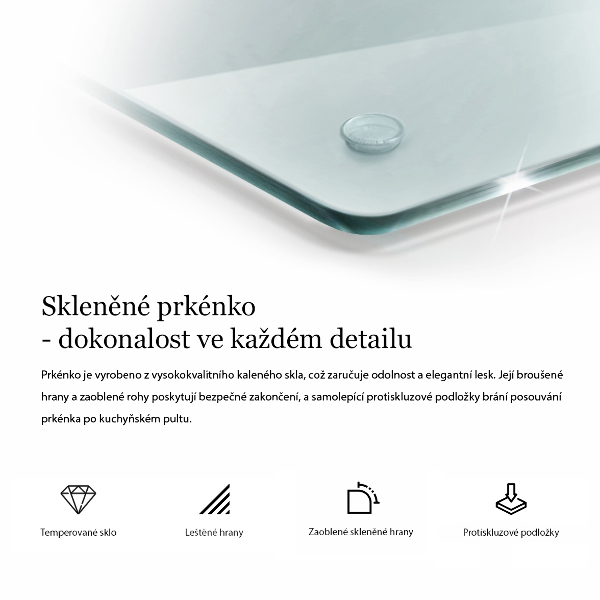 Sklenená doska na krájanie priehľadná dvojitá
