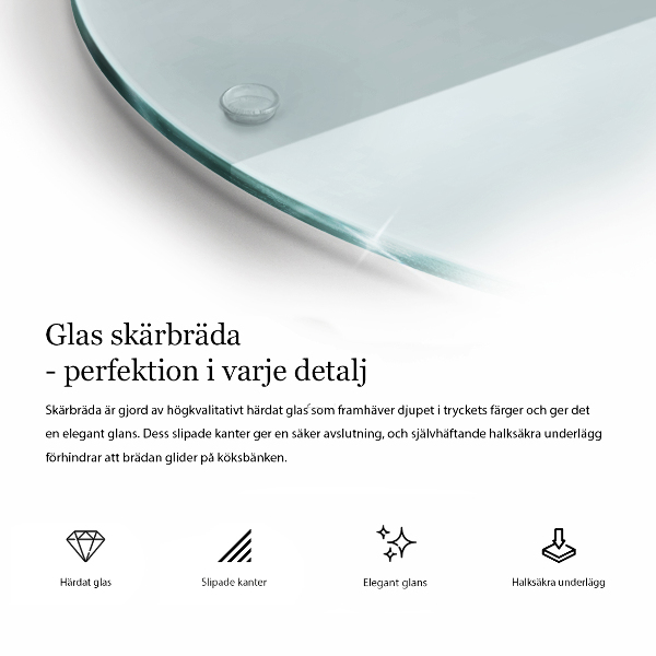 Sklenená doska na krájanie priehľadná okrúhla