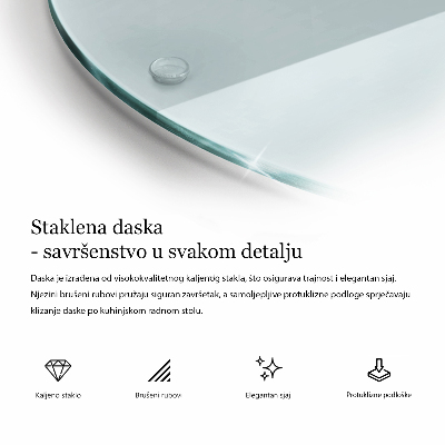 Sklenená doska na krájanie priehľadná okrúhla