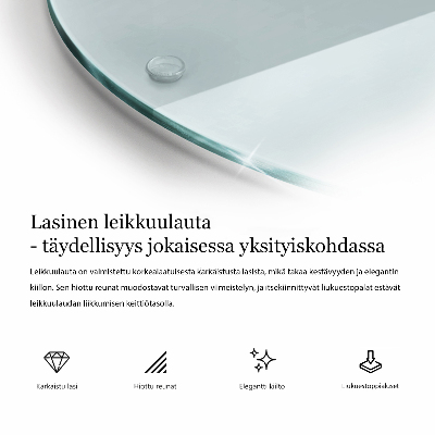 Sklenená doska na krájanie priehľadná okrúhla