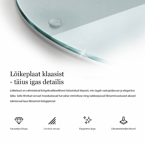 Sklenená doska na krájanie Sklenená doska na krájanie priehľadná okrúhla