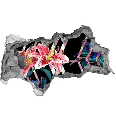 Samolepiaca nálepka na stenu Kvetinová diera v stene