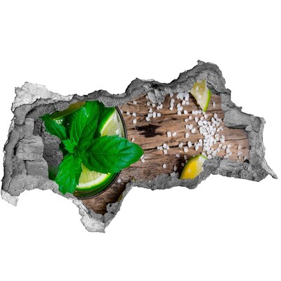 Nálepka 3D diera samolepiaca Osviežujúci koktail s limetkou