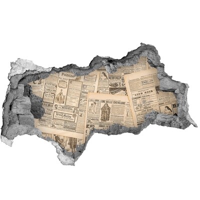 Fototapeta diera na stenu Staré noviny v diere v stene