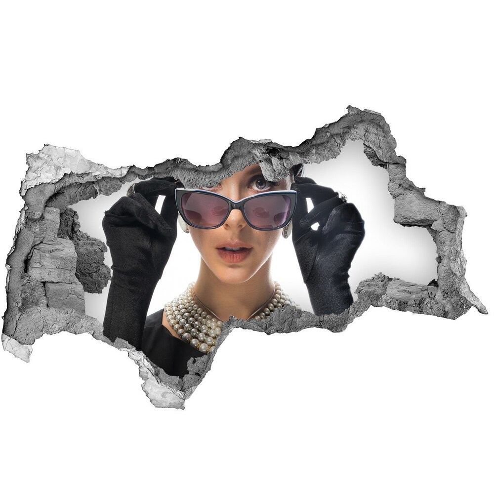 Fotoobraz diera na stenu Žena v okuliaroch