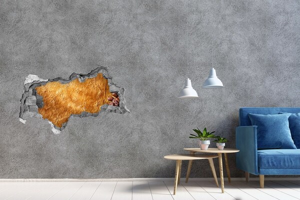 Nálepka 3D diera samolepiaca Zlatá diera v stene