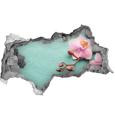 Samolepiaca nálepka fototapeta Kvet orchidey v poškodenej stene