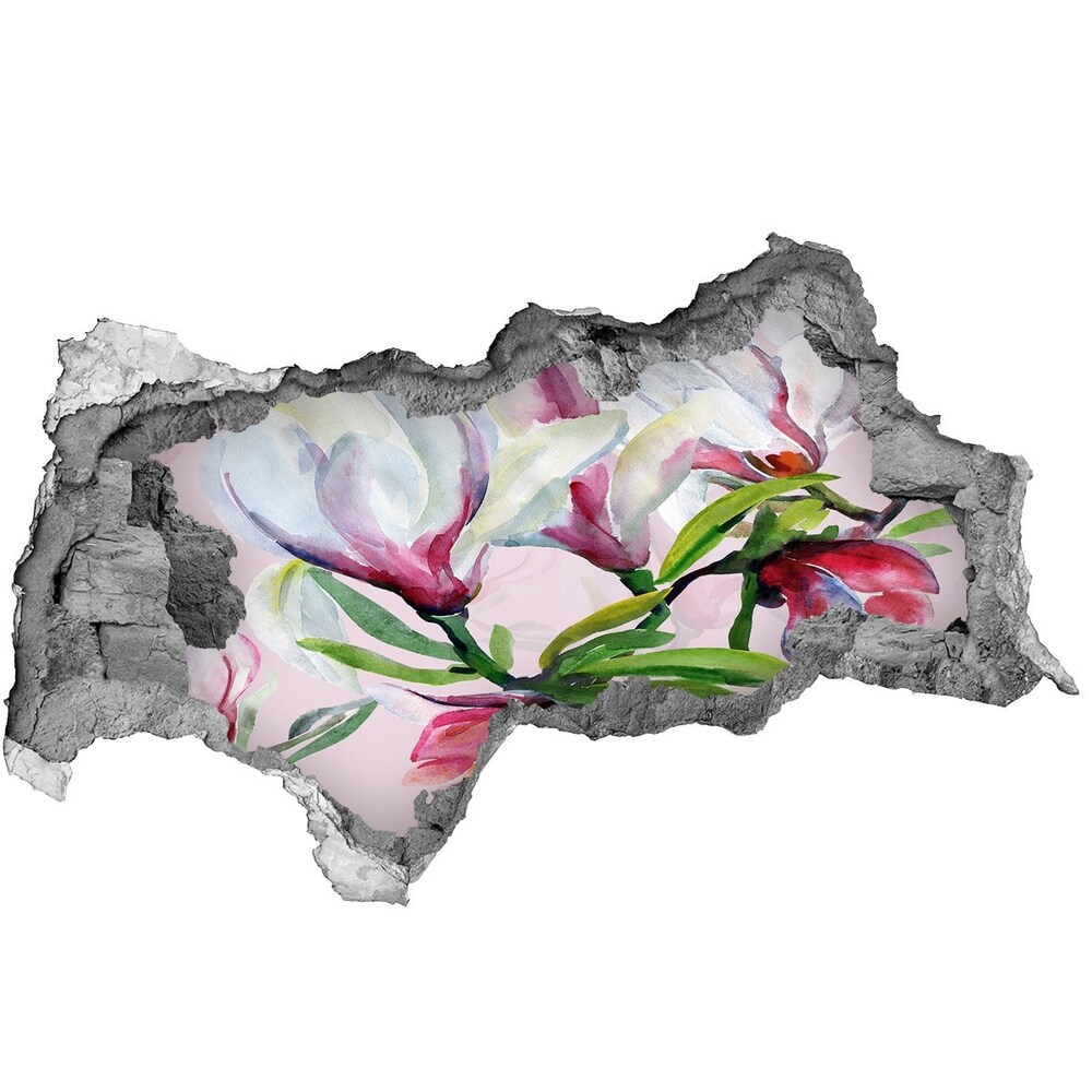 Nálepka 3D diera na stenu Magnólie kvety