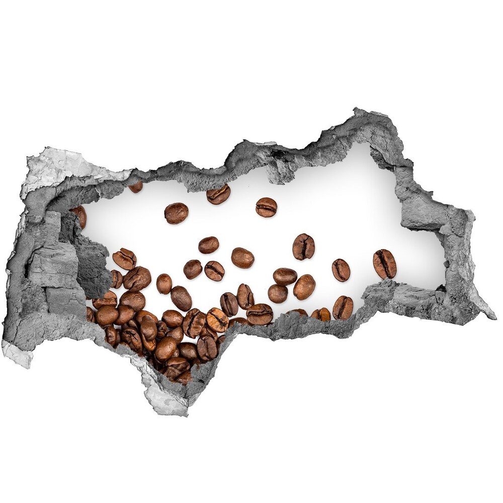 Nálepka 3D diera na stenu Kávové zrná