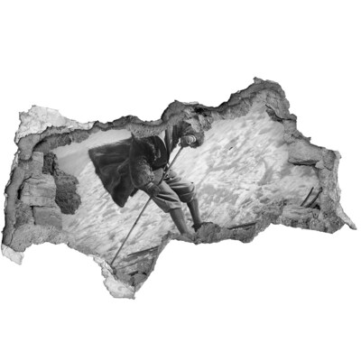 Fototapeta diera na stenu Zimný lyžiar v retro štýle