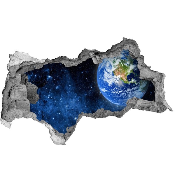 Foto fotografie diera na stenu Kozmický pohľad z diery v stene