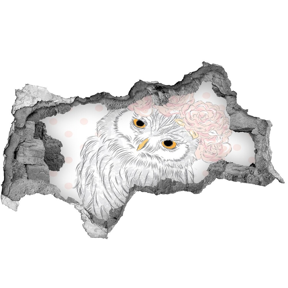 Diera 3D fototapeta na stenu Owl v veniec