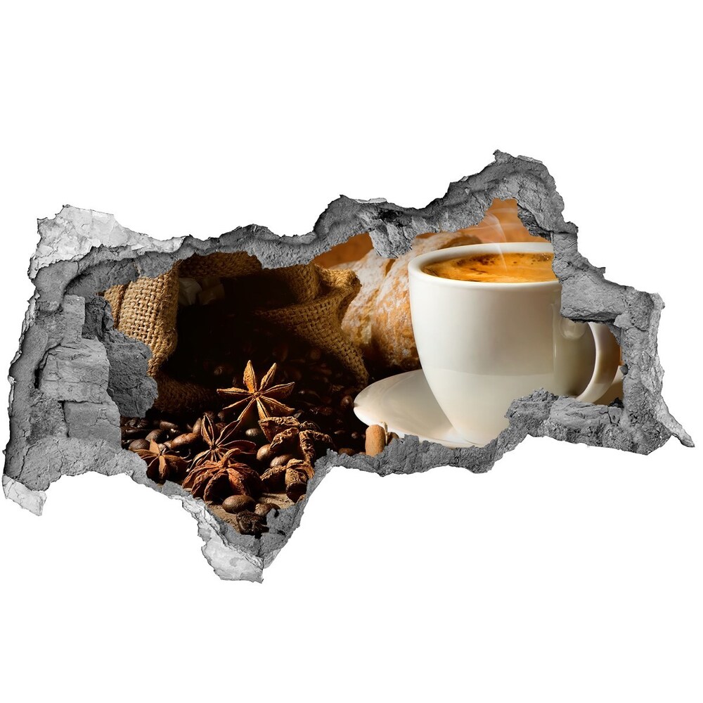 Nálepka 3D diera samolepiaca Káva a korenie