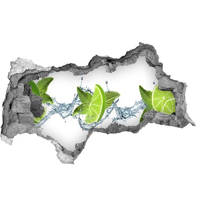 Nálepka 3D diera samolepiaca Osviežujúci koktail s limetkou