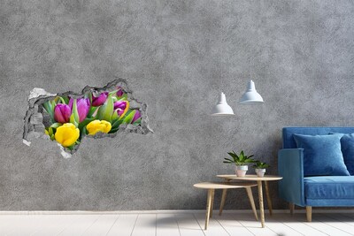 Samolepiaca nálepka na stenu Farebné tulipány