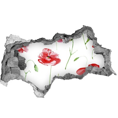 Nálepka 3D diera na stenu samolepiaca Kvetinová diera v stene