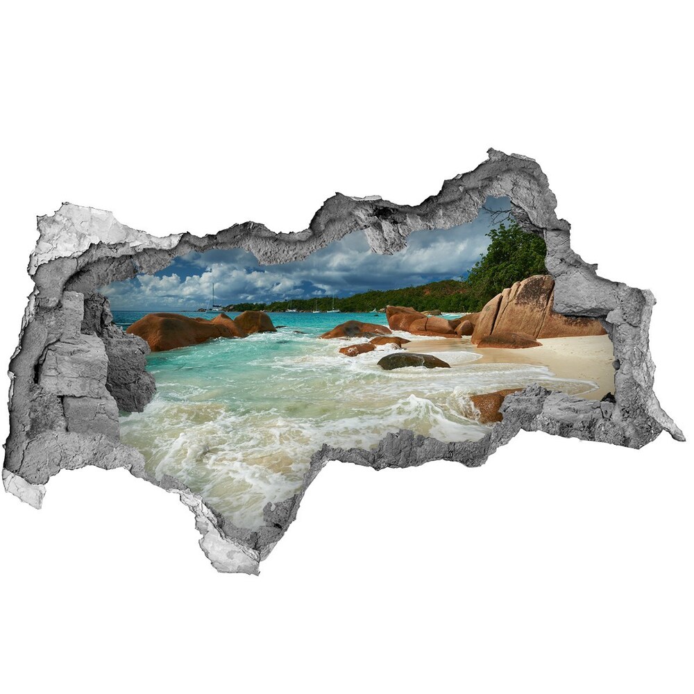 Diera 3D v stene na stenu Beach seychely