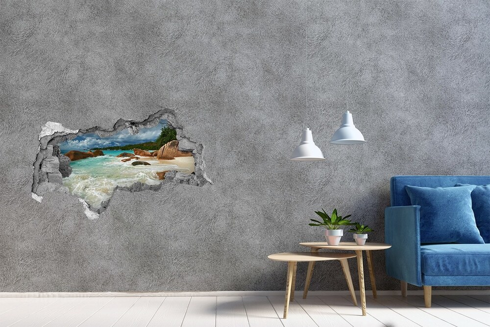 Diera 3D v stene na stenu Beach seychely