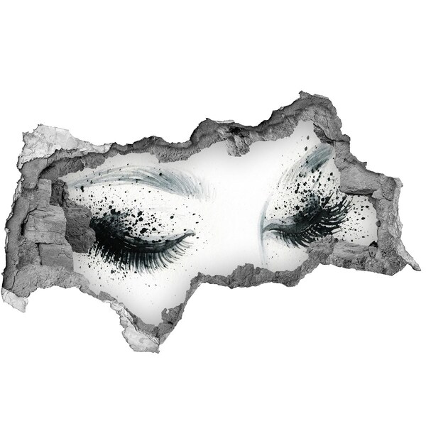 Fototapeta diera na stenu Zatvorené oči v diere v stene