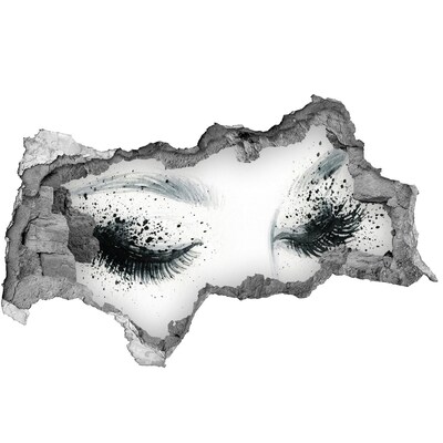 Fototapeta diera na stenu Zatvorené oči v diere v stene