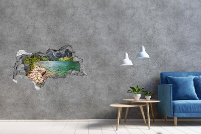Diera 3D v stene nálepka Morské oko tatry